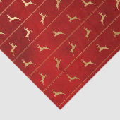 Luxus Chic Gold Reindeer Roter Weihnachtsurlaub Seidenpapier (Detail)