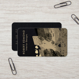 Luxus Chic Golden Artistic Einzigartiges Abstrakte Visitenkarte