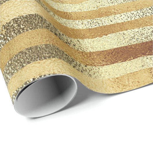 Luxus Chic Golden Hand gezogen Streifen Geschenkpapier (Rolleneckpunkt)