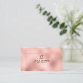 Luxus Chic Pink Gold Monogram Visitenkarte (Stehend Vorderseite)