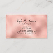 Luxus Chic Pink Gold Monogram Visitenkarte (Rückseite)
