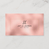 Luxus Chic Pink Gold Monogram Visitenkarte (Vorderseite)