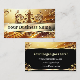 Luxus Chic Royal Ornament Glam Gold Golden Ombre Visitenkarte