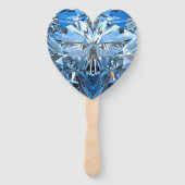 Luxus Chic Ruby Heart Personalisierter Fächer (Rückseite)