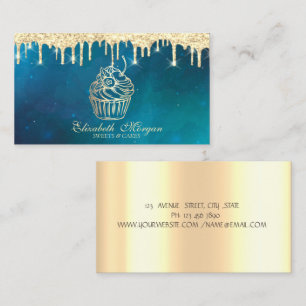 Luxus Chic Süßigkeiten Cupcake Faux Gold Tropfen B Visitenkarte