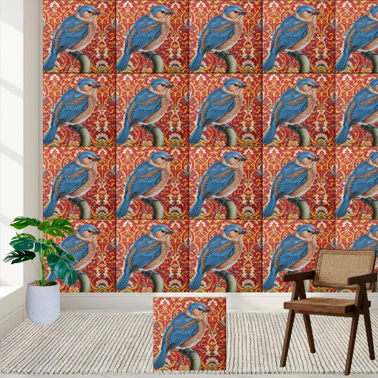 Luxus Chinoiserie Bird Tile Fliese