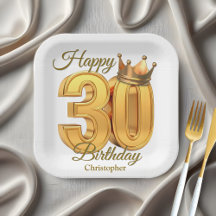 Luxus Classy Golden Royal Crown 30. Geburtstag