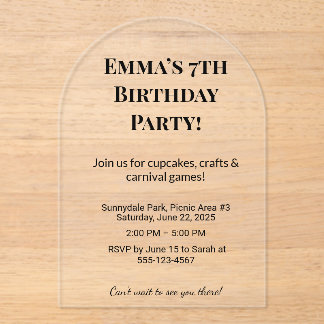 Luxus Clear Acrylic Birthday Party Einladungen