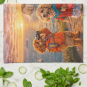 Luxus Cockapoo Britische Küste Geschirrtuch (Gefaltet)