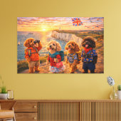 Luxus Cockapoo Britische Küstenwand Kunst Leinwand (Insitu (Wohnzimmer))