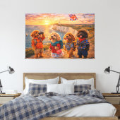 Luxus Cockapoo Britische Küstenwand Kunst Leinwand (Insitu (Schlafzimmer))