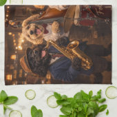 Luxus-Cockapoo-Jazzband  Druck Geschirrtuch (Gefaltet)