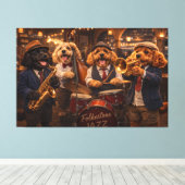 Luxus-Cockapoo-Jazzband-Wandkunst Leinwanddruck (Insitu (Holzboden))