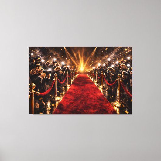 Luxus Cockapoo roter Teppich Leinwand – Promi-Hund (Vorderseite)
