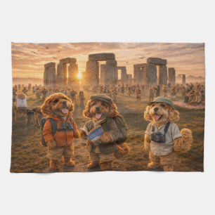 Luxus-Cockapoo Stonehenge Geschirrtuch