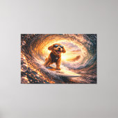 Luxus Cockapoo Surf Leinwand – Ocean Dog Art (Vorderseite)