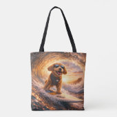 Luxus Cockapoo Surf – Ocean Dog Art Tasche (Rückseite)