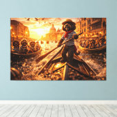 Luxus Cockapoo Venedig Gondel Wandkunst Leinwand (Insitu (Holzboden))