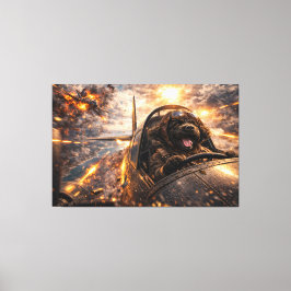 Luxus-Cockapoo-Wandkunst – Aviation Dog Modern Leinwanddruck