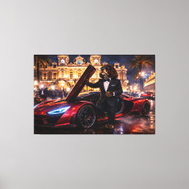 Luxus-Cockapoo-Wandkunst – Monaco High Life Leinwanddruck