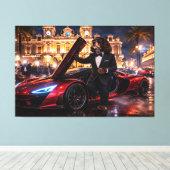 Luxus-Cockapoo-Wandkunst – Monaco High Life Leinwanddruck (Insitu (Holzboden))
