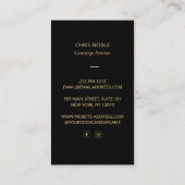 Luxus-Concierge Schwarz Gold Visitenkarte (Rückseite)