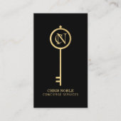 Luxus-Concierge Schwarz Gold Visitenkarte (Vorderseite)