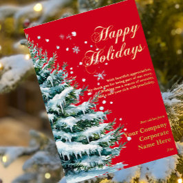 Luxus Corporate Snow Evergreen Urlaubskarte Folien Feiertagskarte