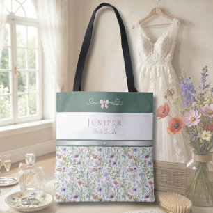 Luxus Cottagecore Wildblumen Braut in spe Tasche