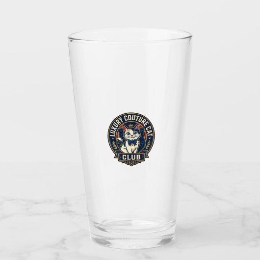 Luxus-Couture-Katze Katzen-Mama-Geschenkidee - Lux Glas (Vorderseite)