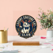Luxus-Couture-Katze-Katzenmutter-Geschenkidee - Lu Acrylschild (Hochzeit)
