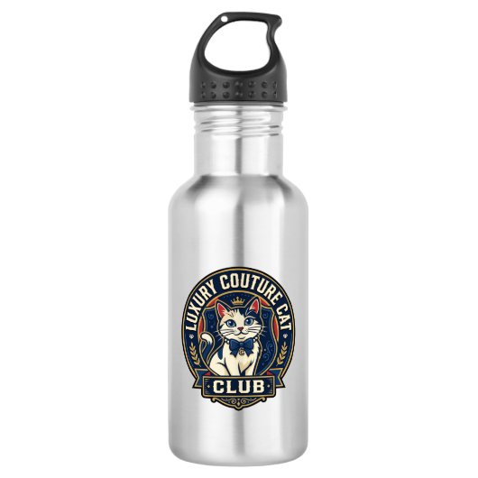 Luxus-Couture-Katze-Katzenmutter-Geschenkidee - Lu Edelstahlflasche (Vorderseite)