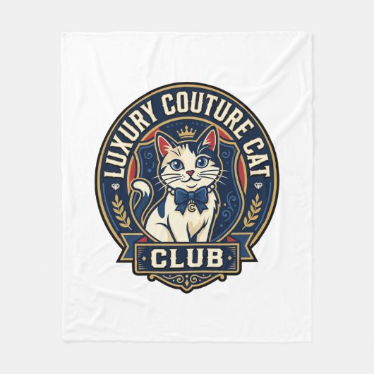 Luxus-Couture-Katze-Katzenmutter-Geschenkidee - Lu Fleecedecke (Vorderseite)