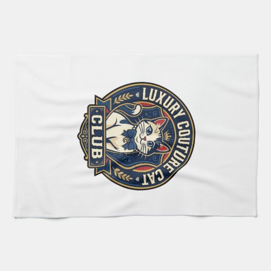 Luxus-Couture-Katze-Katzenmutter-Geschenkidee - Lu Geschirrtuch (Horizontal)