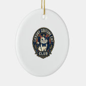 Luxus-Couture-Katze-Katzenmutter-Geschenkidee - Lu Keramik Ornament (Rechts)