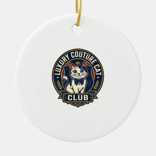Luxus-Couture-Katze-Katzenmutter-Geschenkidee - Lu Keramik Ornament (Vorne)