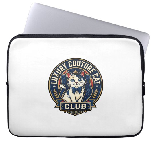 Luxus-Couture-Katze-Katzenmutter-Geschenkidee - Lu Laptopschutzhülle (Vorderseite)