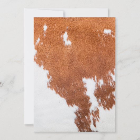 Luxus Cowhide Animal Skin Print Einladung (Vorderseite)