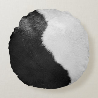 Luxus Cowhide Animal Skin Print Rundes Kissen