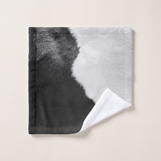 Luxus Cowhide Animal Skin PrintThrow Kissen Badhandtuch Set (Waschlappen)