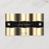 Luxus Cream Golden Black Sparkle Jewels Initials Visitenkarte (Vorderseite)