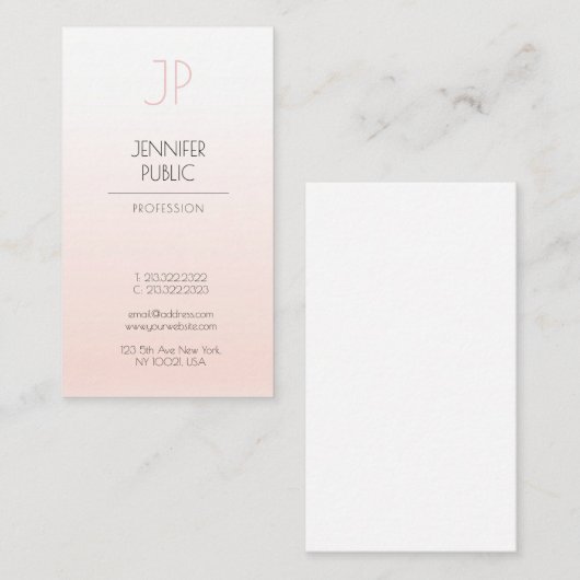 Luxus Creative Design Minimalistisch Monogram Schl Visitenkarte (Vorne/Hinten)