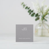 Luxus Creative Modern Monogram Premium Grau Schlic Quadratische Visitenkarte (Stehend Vorderseite)