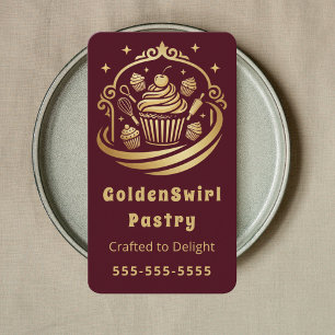 Luxus-Cupcake-Heimbäckerei Moderner Konditor Visitenkarte