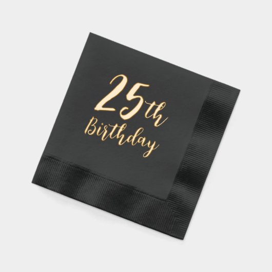 Luxus Custom Birthday Napkin Real Gold Printing Servietten Mit Folie (Links)