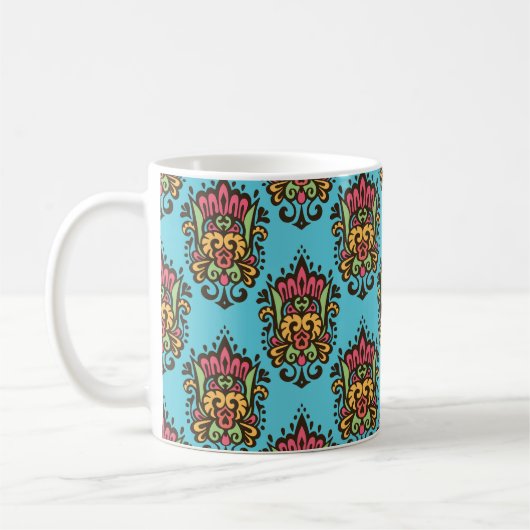 Luxus Damask Blume nahtlos Muster. Floral Vint Kaffeetasse (Links)