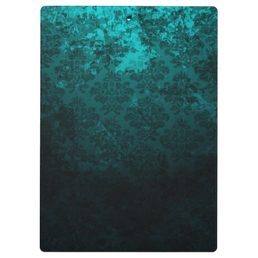 Luxus Damask Gold Rahmen Monogramm Klemmbrett (Rückseite)