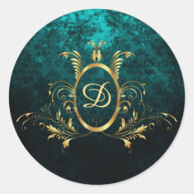 Luxus Damask Gold Rahmen Monogramm