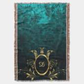 Luxus Damask Goldrahmen Personalisiert Decke (Vorderseite Vertikal)