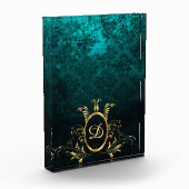 Luxus Damask Goldrahmen Personalisiert Fotoblock (Links)